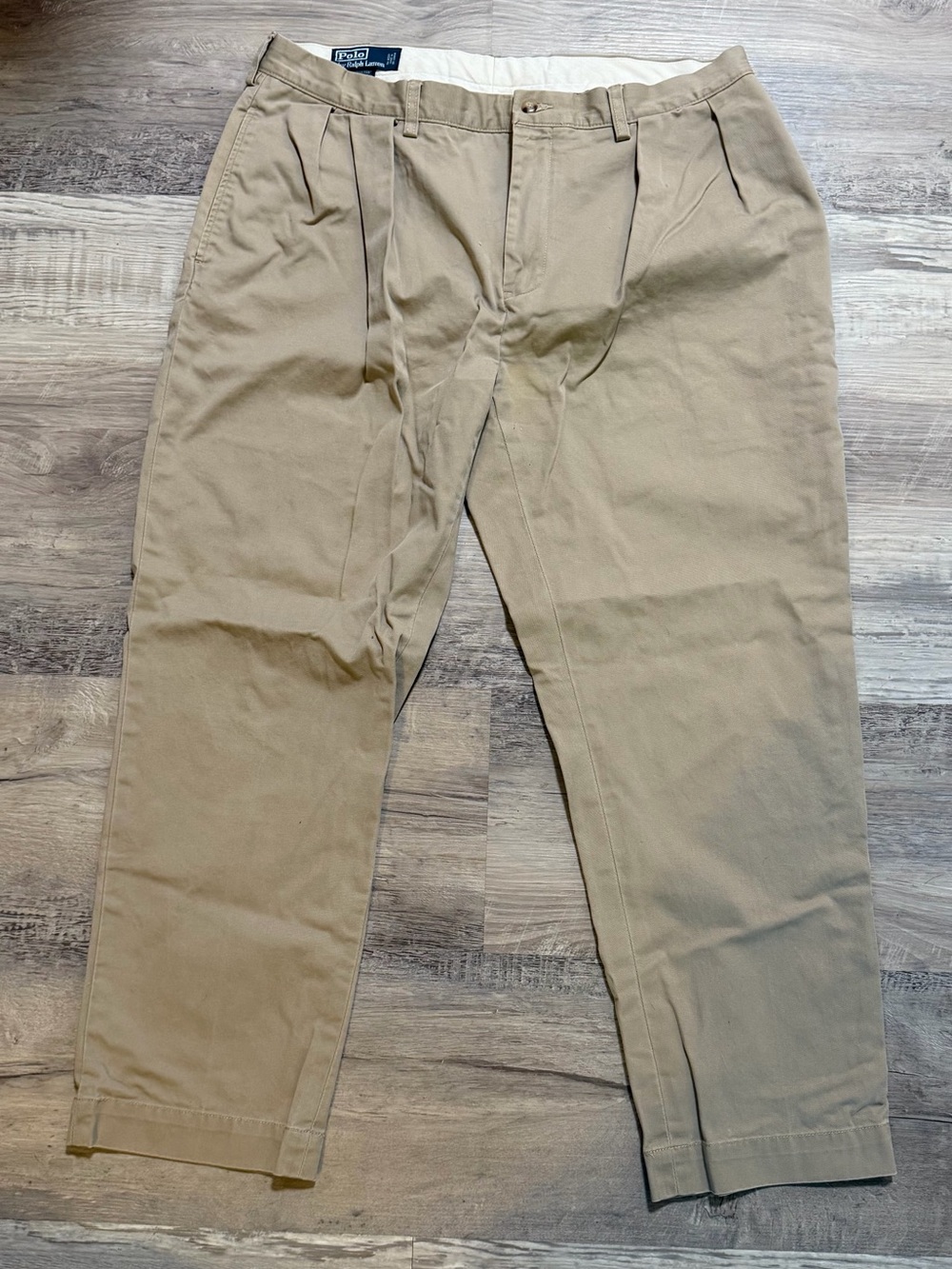 Vintage Polo Ralph Lauren Pleated Classic Chinos Ethan Pants Men's 38x30 Tan